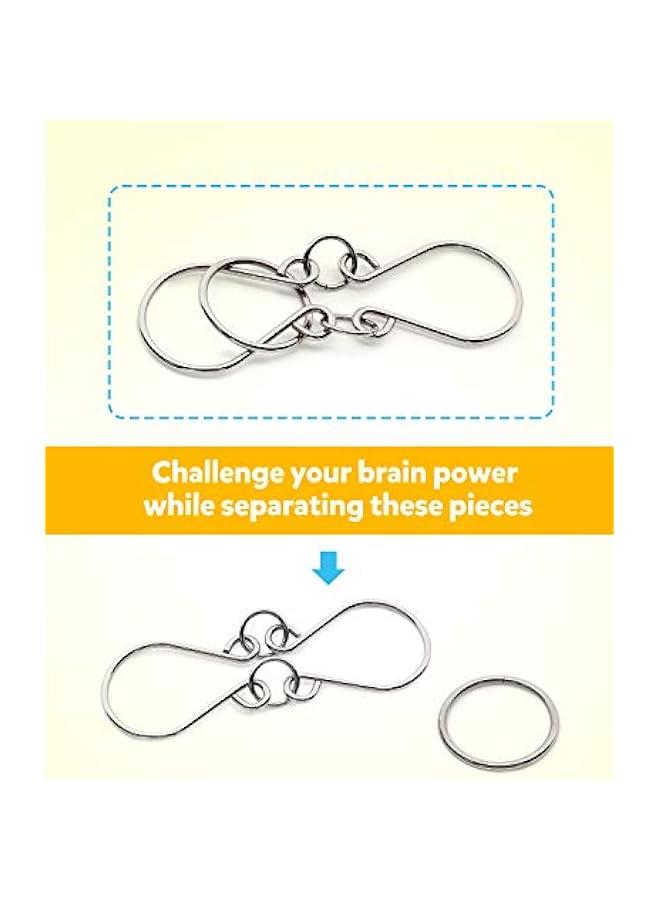 كوجام مجموعة احجية سلكية معدنية مكونة من 16 قطعة مع حقيبة، اختبار الذكاء لتحفيز الذهن وفك تشابك الحلقات الحديدية، لعبة خدعة سحرية للحفلات، تحدي الاطفال والكبار - Image 3